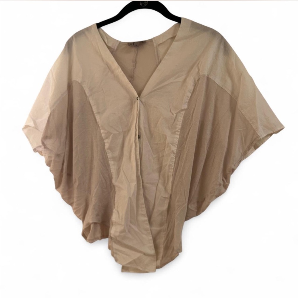 Helmut Lang Beige Sheer Blouse